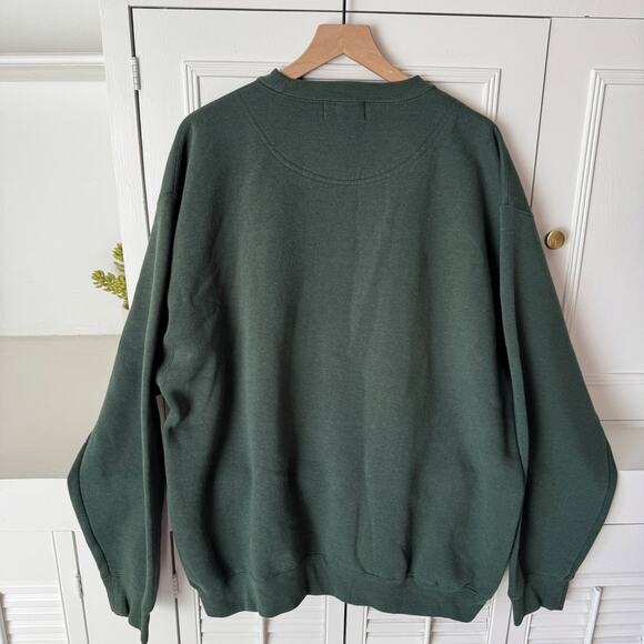 Vintage American Eagle Outfitters Forest Green Bass Fishing Sweatshirt Size XL - Picture 2 of 4